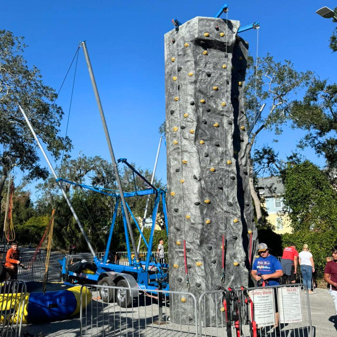 Rock wall rental set up outside